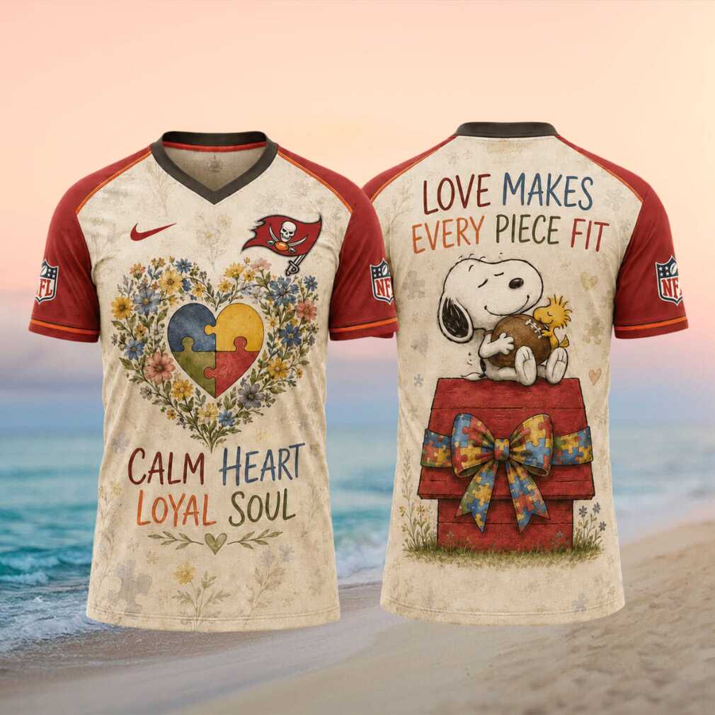 Tampa Bay Buccaneers Snoopy Autism Awareness Floral T Shirt Tampa Bay Buccaneers Snoopy Autism Awareness Floral T Shirt