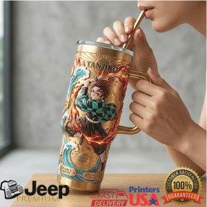 Tanjiro Kamado Demon Slayer Anime Water Flame 2026 Retro Fans Gift Stainless Steel Insulated Tumbler