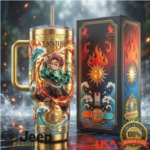 Tanjiro Kamado Demon Slayer Anime Water Flame 2026 Retro Fans Gift Stainless Steel Insulated Tumbler