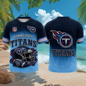 Tennessee Titans Football Helmet 3D All Over Print Sports T Shirt