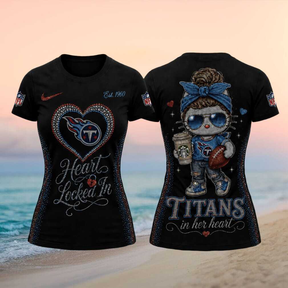 Tennessee Titans Heart Locked In Rhinestone Style Fan T Shirt Tennessee Titans Heart Locked In Rhinestone Style Fan T Shirt