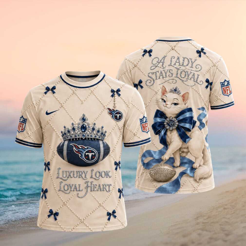 Tennessee Titans Luxury Pearl Tiara Cat Loyal Heart T shirt Tennessee Titans Luxury Pearl Tiara Cat Loyal Heart T shirt