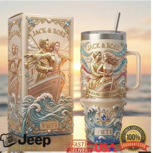 Titanic Jack and Rose I'm Flying Love Forever Vintage Fans Stainless Steel Insulated Tumbler