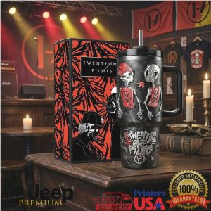 Twenty One Pilots Clancy World Tour 2025 Skeleton Retro 20oz Gift Stainless Steel Insulated Tumbler