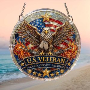 US Veteran Eagle Honor Service Sacrifice Patriotic Military Pride Ornament