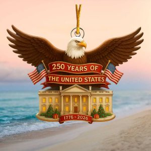 USA 250th Anniversary 1776 2026 Semiquincentennial Eagle White House Ornament