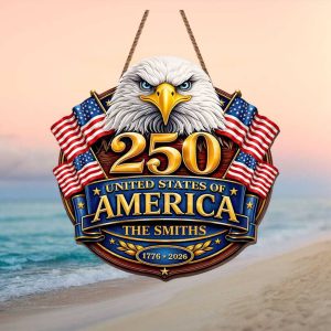 USA 250th Anniversary Bold Eagle Portrait Personalized Ornament