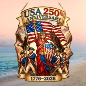 USA 250th Anniversary Revolutionary War Patriots Statue of Liberty Ornament
