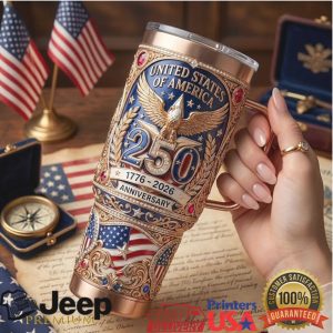 USA 250th Anniversary Semiquincentennial 1776 2026 Patriotic Vintage Gift Stainless Steel Insulated Tumbler