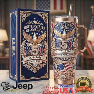 USA 250th Anniversary Semiquincentennial 1776 2026 Patriotic Vintage Gift Stainless Steel Insulated Tumbler