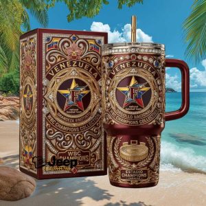 Venezuela WBC Champions 2026 National Baseball Team Luxury Gold Ornate Edition Stainless Steel Insulated Tumbler