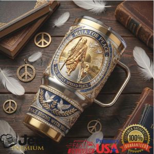 Walk For Peace Spiritual Monk 2026 Retro 20oz Gift for Men Women Stainless Steel Insulated Tumbler