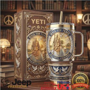 Walk For Peace Spiritual Monk 2026 Retro 20oz Gift for Men Women Stainless Steel Insulated Tumbler