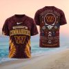 Washington Commanders Football Helmet 3D All Over Print T Shirt Washington Commanders Football Helmet 3D All Over Print T Shirt