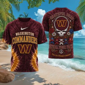 Washington Commanders Grateful Dead Steal Your Face Tie Dye T Shirt