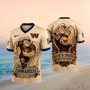 Washington Commanders Popeye Custom Name NFL Football T Shirt