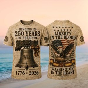 Washington Commanders Ringing In 250 Years Of Freedom 2026 Retro Fans Men Women T Shirt