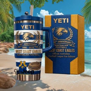 West Coast Eagles 40th Anniversary 1986 2026 Australian Football League Fan Stainless Steel Insulated Tumbler