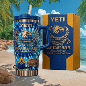 West Coast Eagles Australian Football 40th Anniversary 1986 2026 Retro 40oz Fan Gift Stainless Steel Insulated Tumbler
