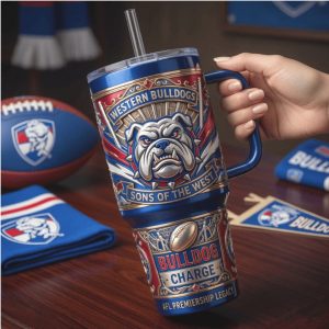 Western Bulldogs AFL Footy Sons of the West 20oz Fan Gifts Stainless Steel Insulated Tumbler