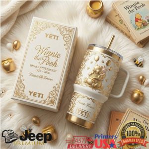 Winnie The Pooh 100th Anniversary 1926 2026 Friends Forever Vintage Gold Style Gifts Stainless Steel Insulated Tumbler