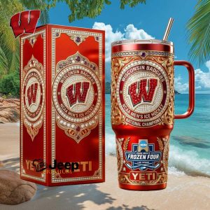 Wisconsin Badgers NCAA Men’s Ice Hockey 2026 National Champions Frozen Four 40oz Stainless Steel Insulated Tumbler