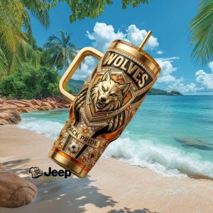 Wolves Pack Pride Wolverhampton Gold Edition Football Mascot Fan Gift Stainless Steel Insulated Tumbler
