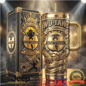 Wu Tang Clan 36 Chambers Shaolin Legacy 2026 Gold Vintage Gifts For Fans Stainless Steel Insulated Tumbler
