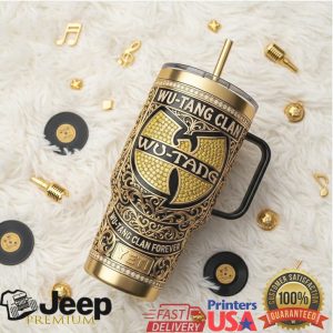Wu Tang Clan Forever 36 Chambers Hip Hop Gold Style Fans Stainless Steel Insulated Tumbler