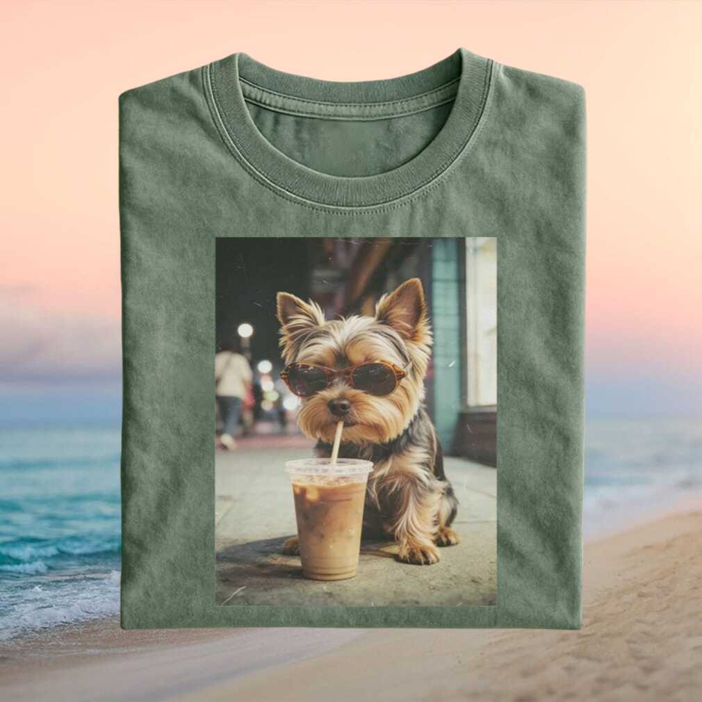 Yorkshire Terrier Sunglasses Iced Coffee Dog Lover T Shirt Yorkshire Terrier Sunglasses Iced Coffee Dog Lover T Shirt