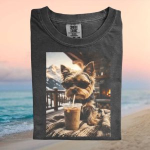 Yorkshire Terrier Sunglasses Mountain Iced Coffee T Shirt