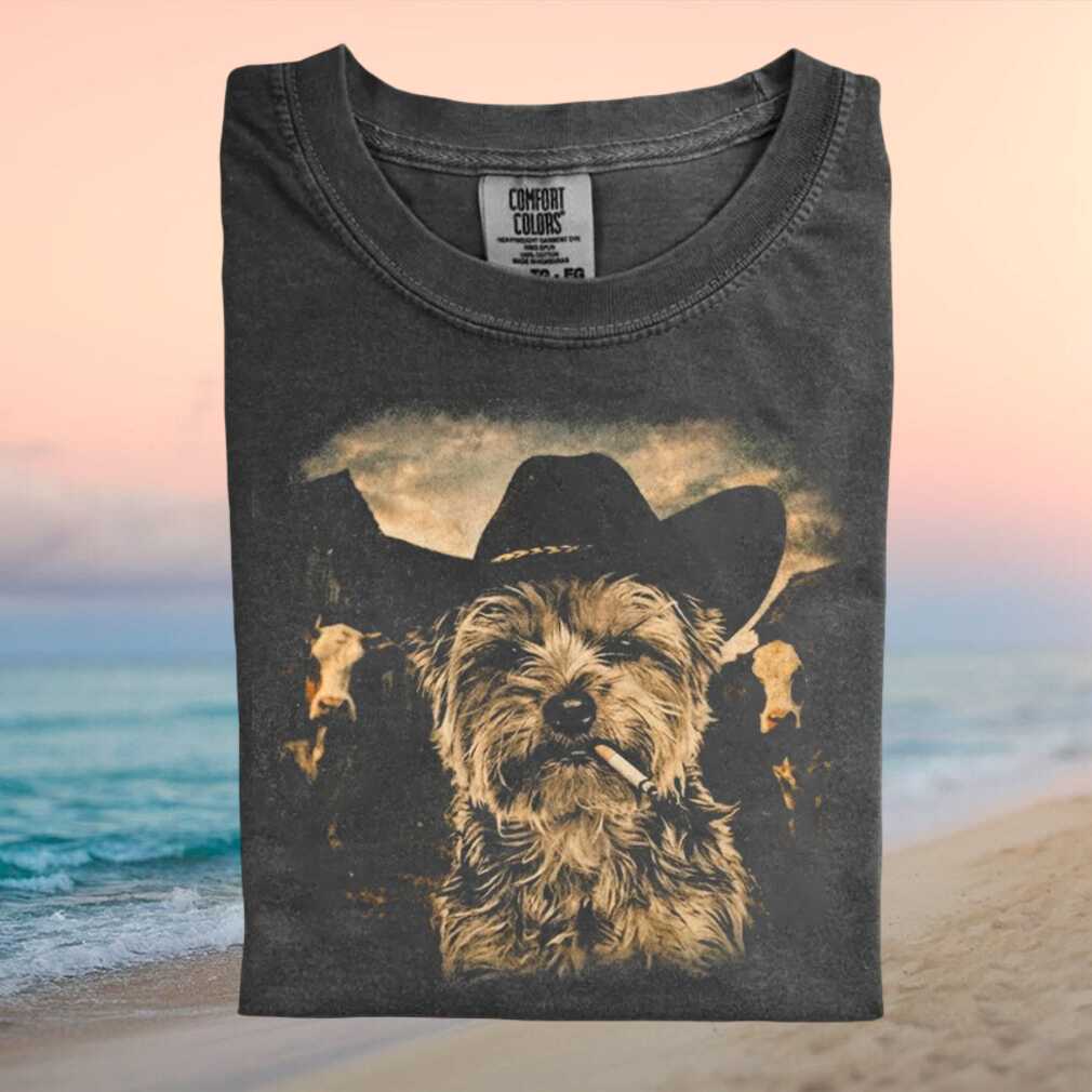 Yorkshire Terrier Yorkie Cowboy Hat Smoking Western T Shirt Yorkshire Terrier Yorkie Cowboy Hat Smoking Western T Shirt