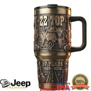 ZZ Top 57 Years Anniversary Tour 1969 2026 Retro 20oz Gift Stainless Steel Insulated Tumbler