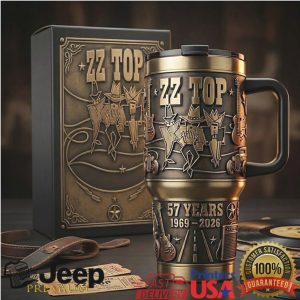 ZZ Top 57 Years Anniversary Tour 1969 2026 Retro 20oz Gift Stainless Steel Insulated Tumbler