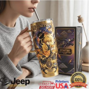 Zenitsu Agatsuma Thunder Legacy 24k Breathing 2026 Anime Retro 20oz Fan Stainless Steel Insulated Tumbler