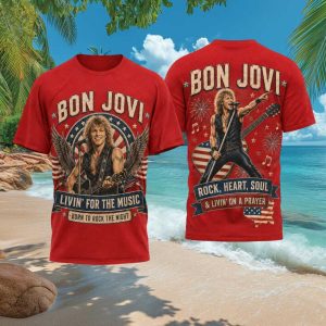 Bon Jovi Livin on a Prayer Rock Music Legend Graphic Shirt